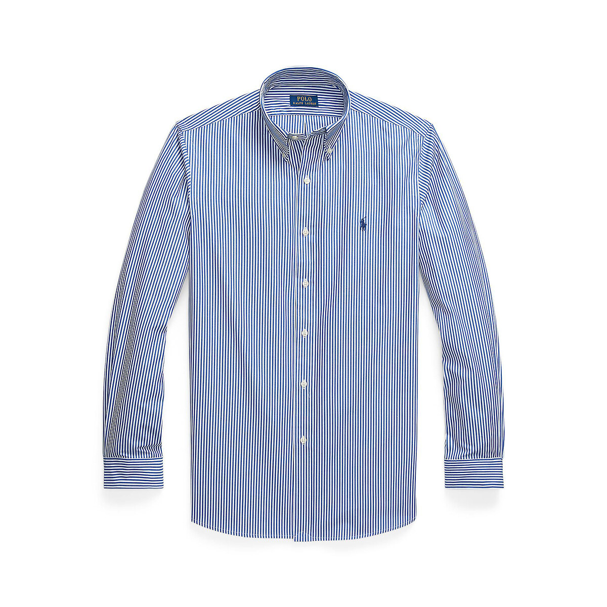 Slim-Fit-Hemd aus Stretch-Popeline weiss/blau, POLO RALPH LAUREN