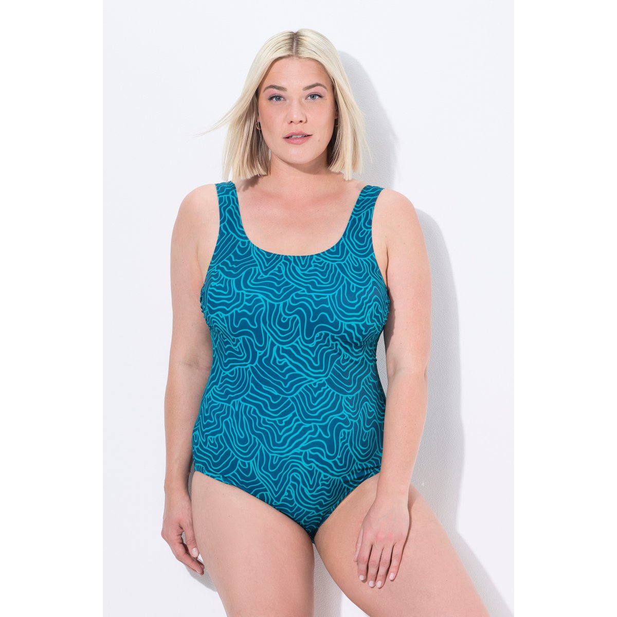 Maillot de bain sans bonnets souples pétrole foncé, ULLA POPKEN