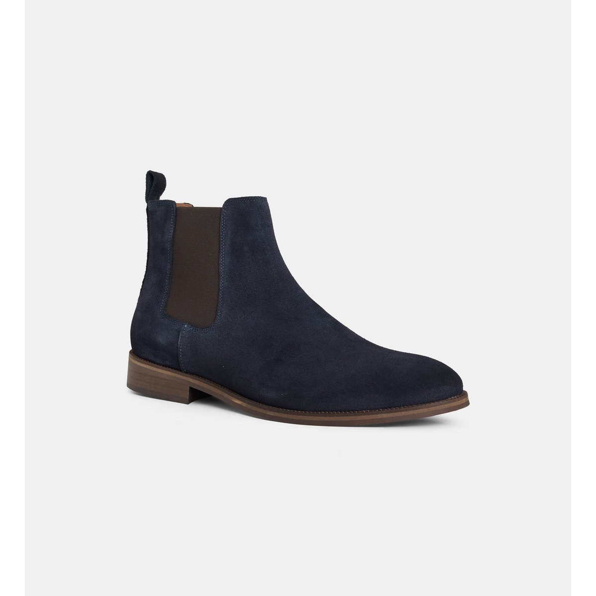 Bottines chelsea marvin cuir lisse ou velours bleu, COMPTOIR GL