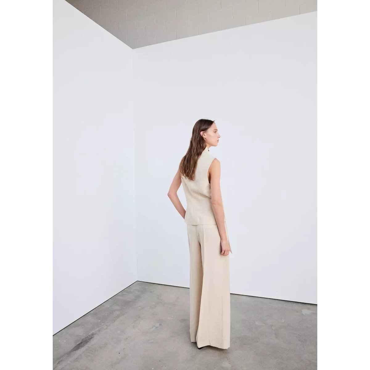 Pantalon droit pinces gris clair/pastel, MANGO