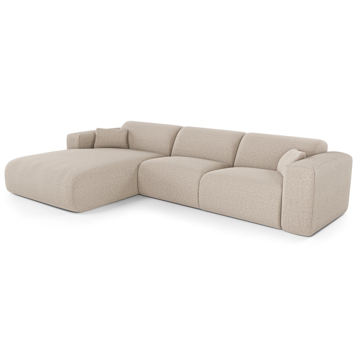 Canapé d'angle en tissu tramé MYRA beige, SIA HOME