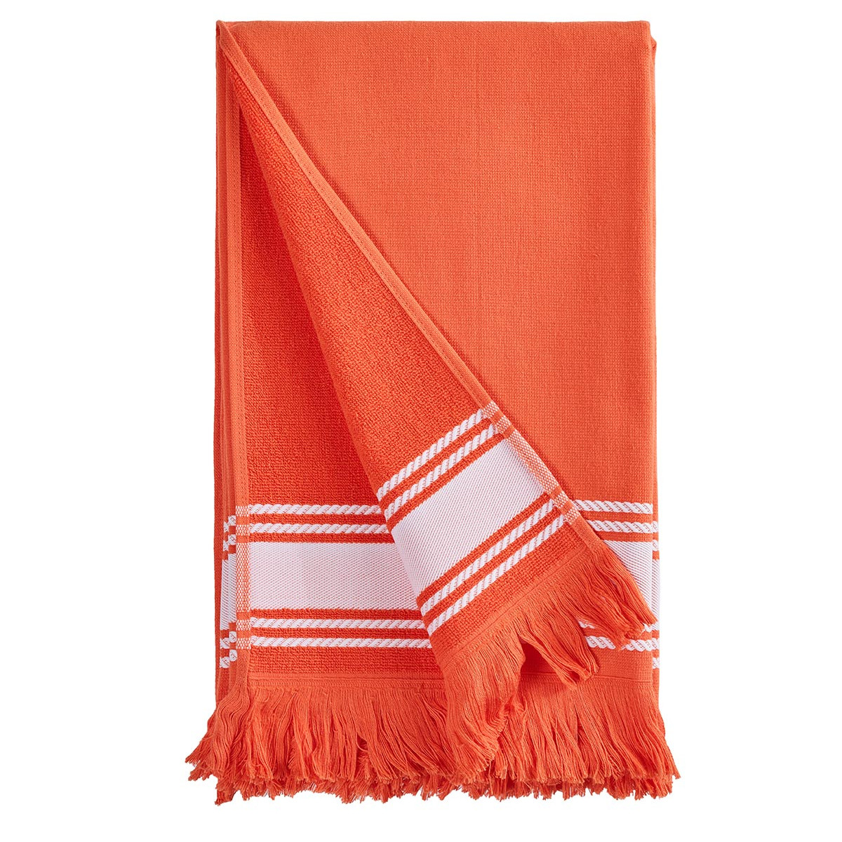 Fouta / Serviette de plage 100x180 cm BAHAMAS corail, SENSEI MAISON