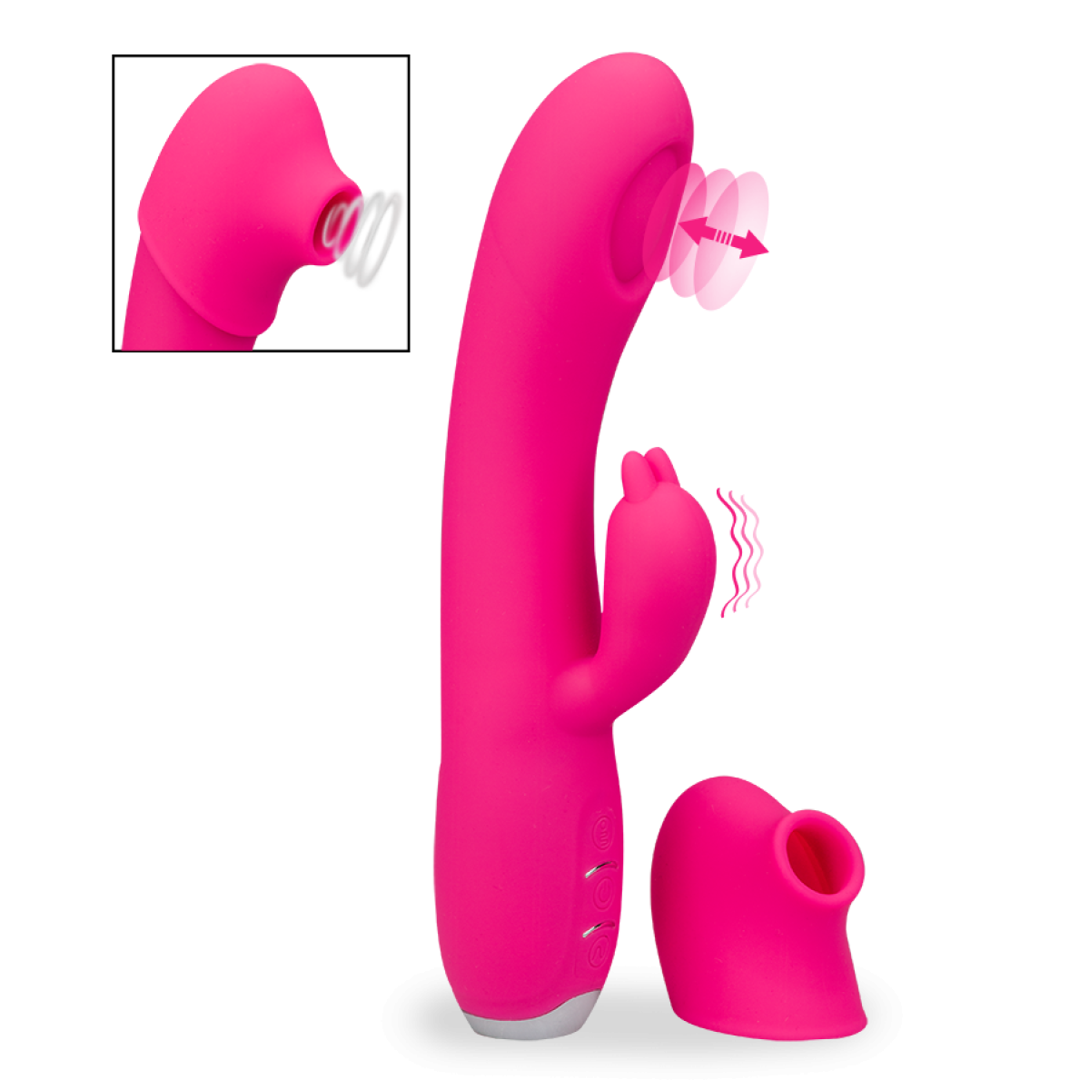 Vibromasseur vibro rabbit point G stimulateur clitoridien rose, LOVE AND VIBES