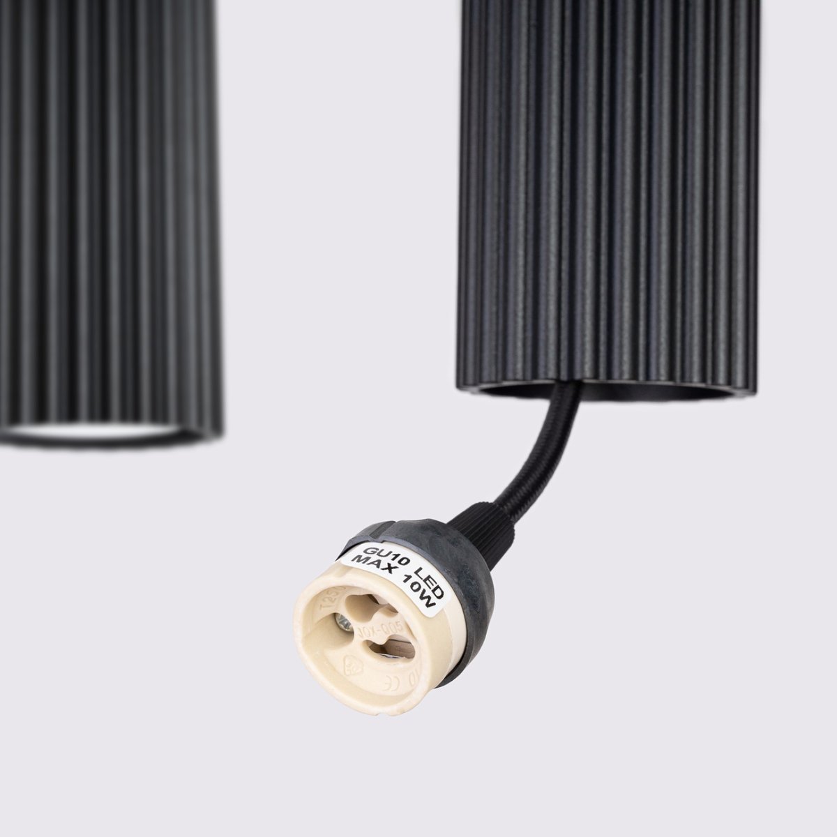 Suspension Aluminium Noir GU10 4 Karbon noir, EDEN