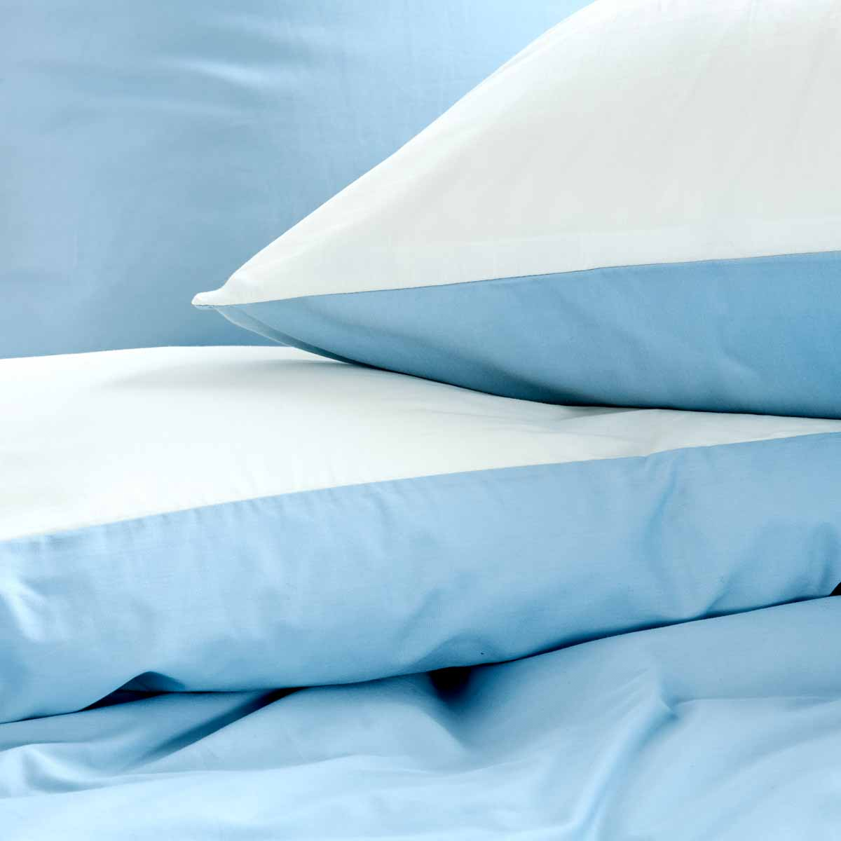 Parure De Lit Housse De Couette Réversible | Blanc Des Prés - UNIE BDP BICOLORE bleu/ivoire, TRADITION DES VOSGES