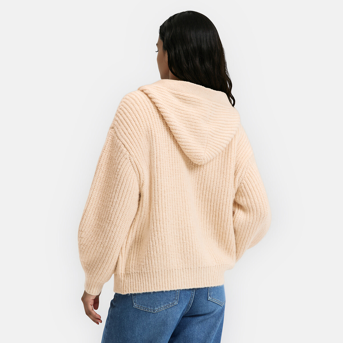 Loose-Fitting Button-Up Hooded Cardigan ecru , LA REDOUTE COLLECTIONS