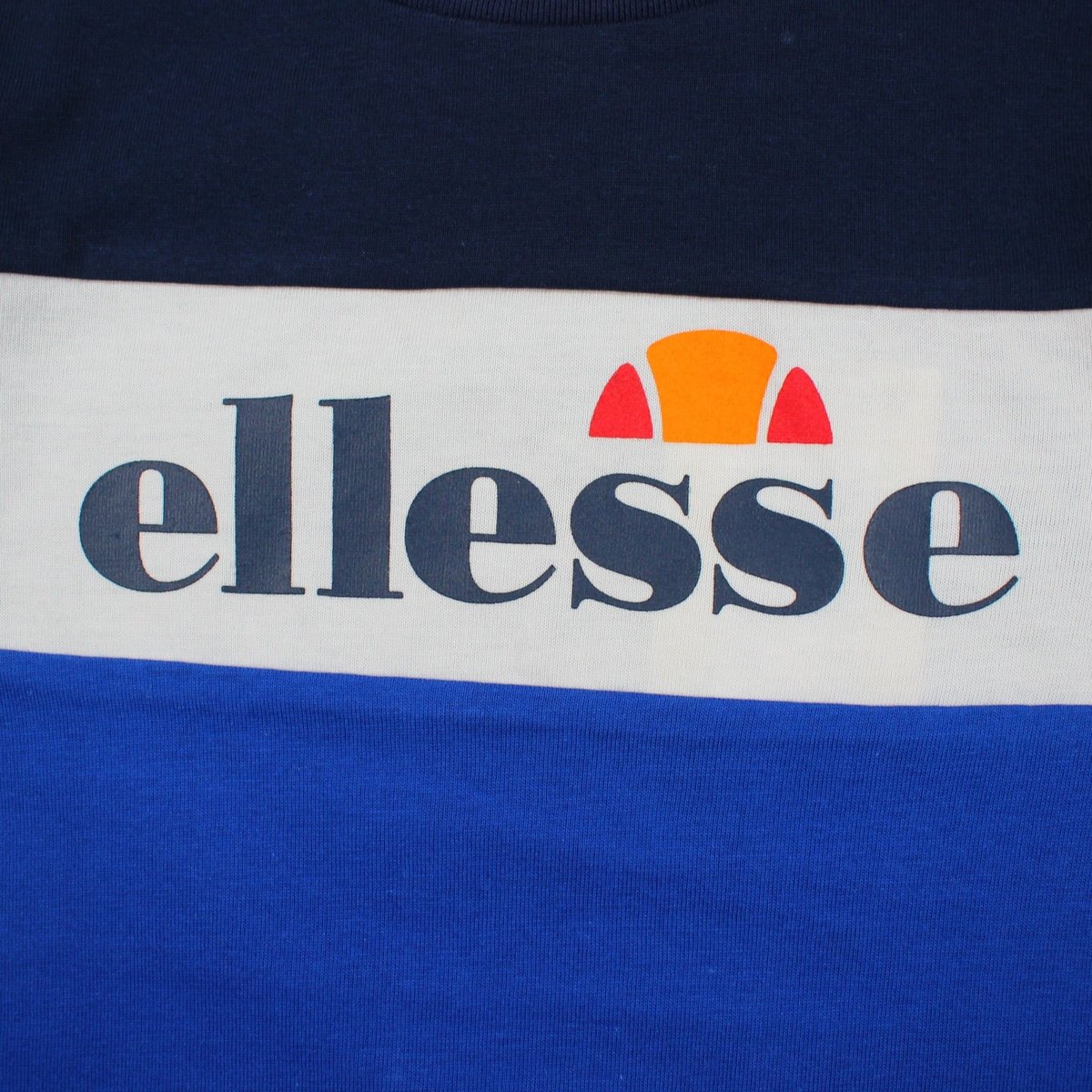 T-shirt manches courtes imprimé, col rond BLOCK PARTY bleu marine, ELLESSE