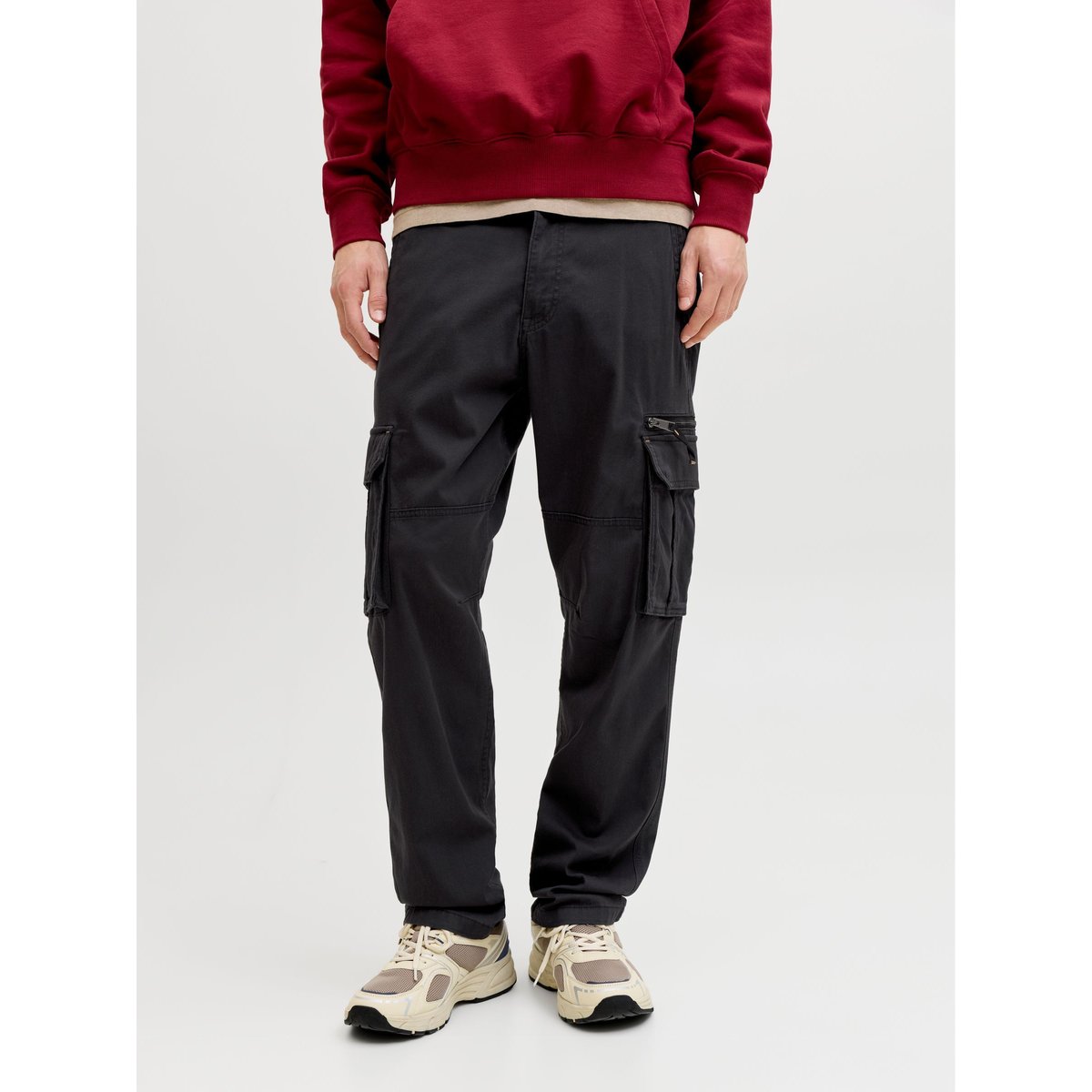 Pantalon Cargo black 1, JACK & JONES