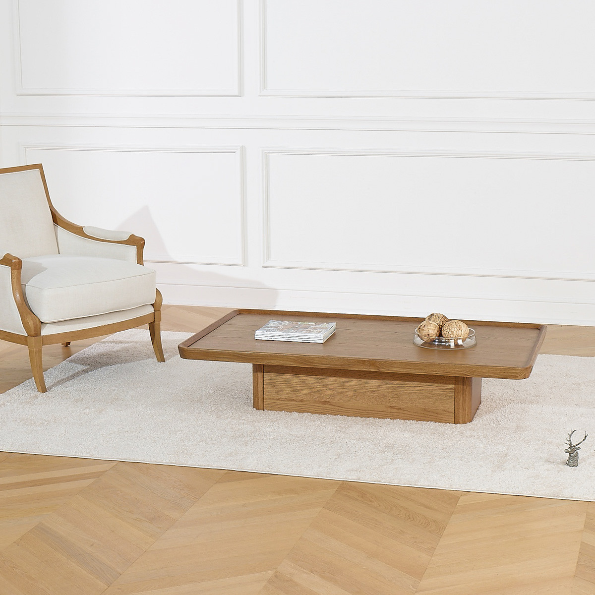 Longue table basse style contemporain en chêne SHERYL marron, ROBIN DES BOIS