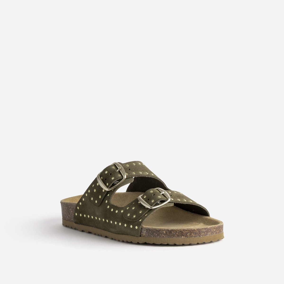 Mule en cuir ATHINE kaki, ERAM