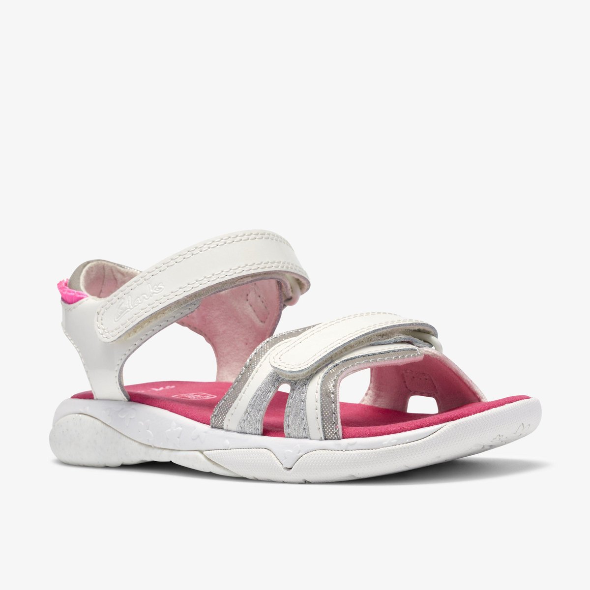 Sandales Cuir/Synthétique Coupe Large OSIAN BRILL K blanc, CLARKS