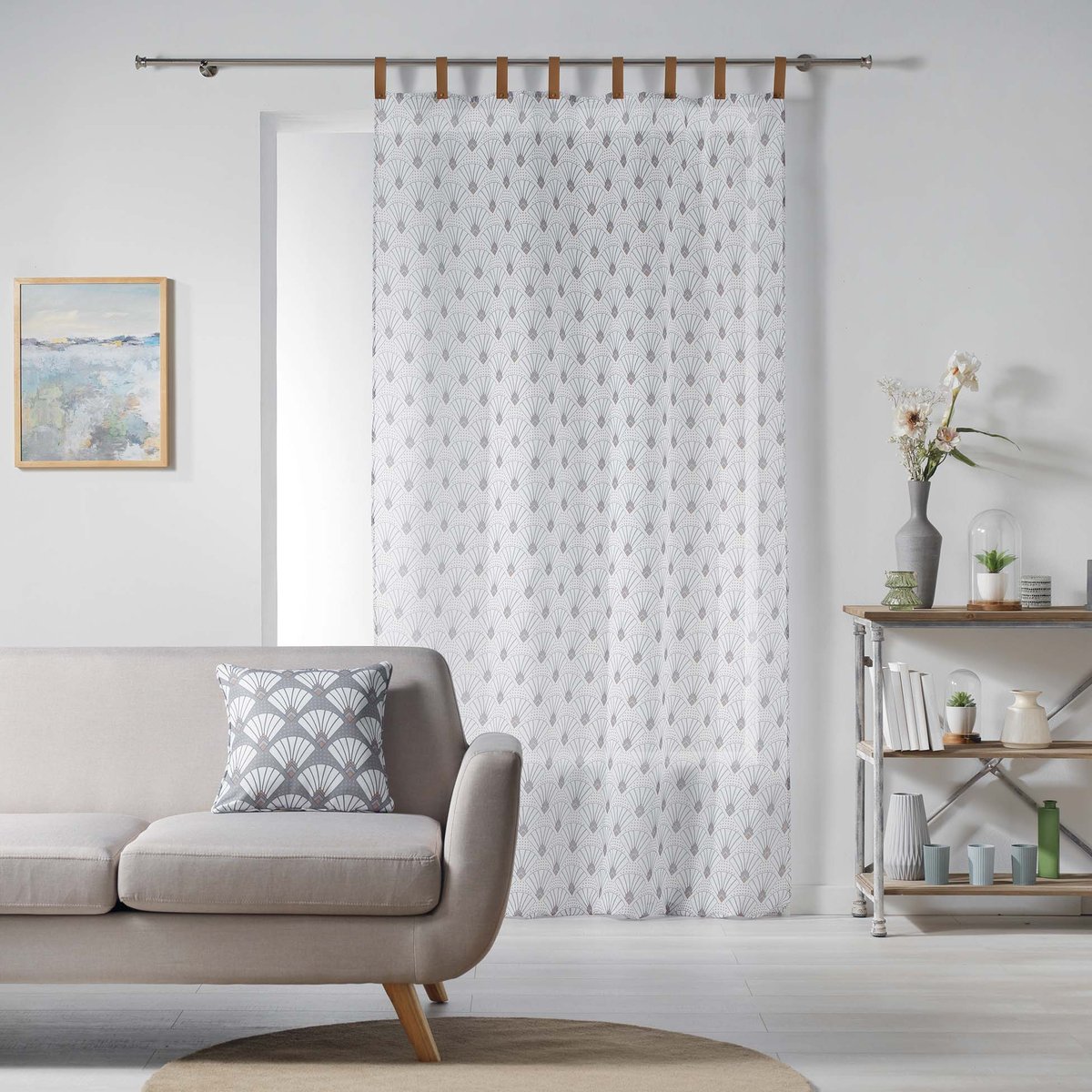 Panneau rideau voile sable Collection Art deco chic creme, EDEN