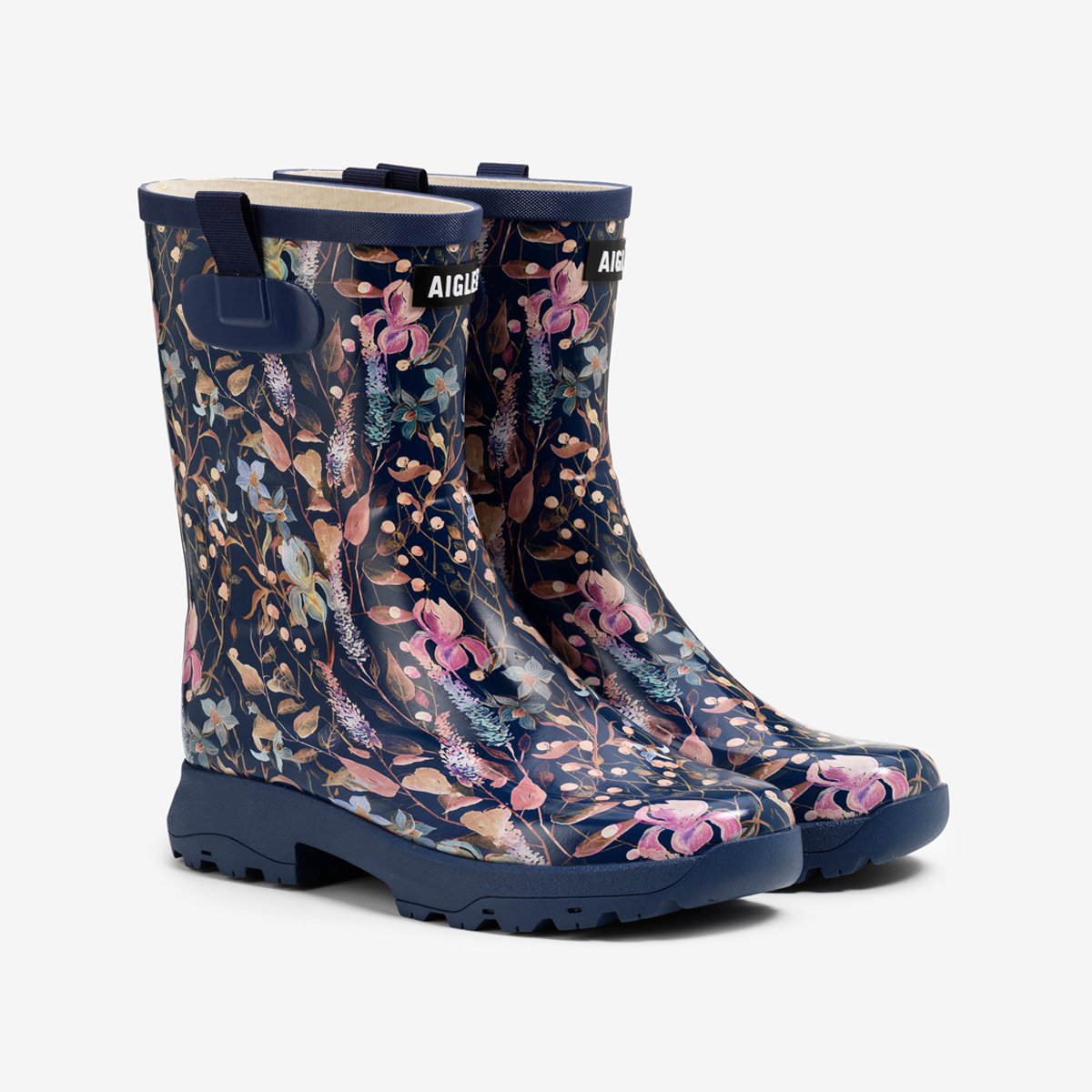 Bottines de pluie ALYA PRINT bleu marine, AIGLE