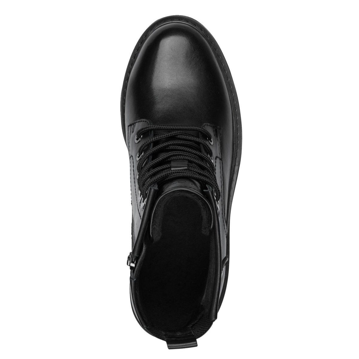 Bottine en cuir noir, TAMARIS