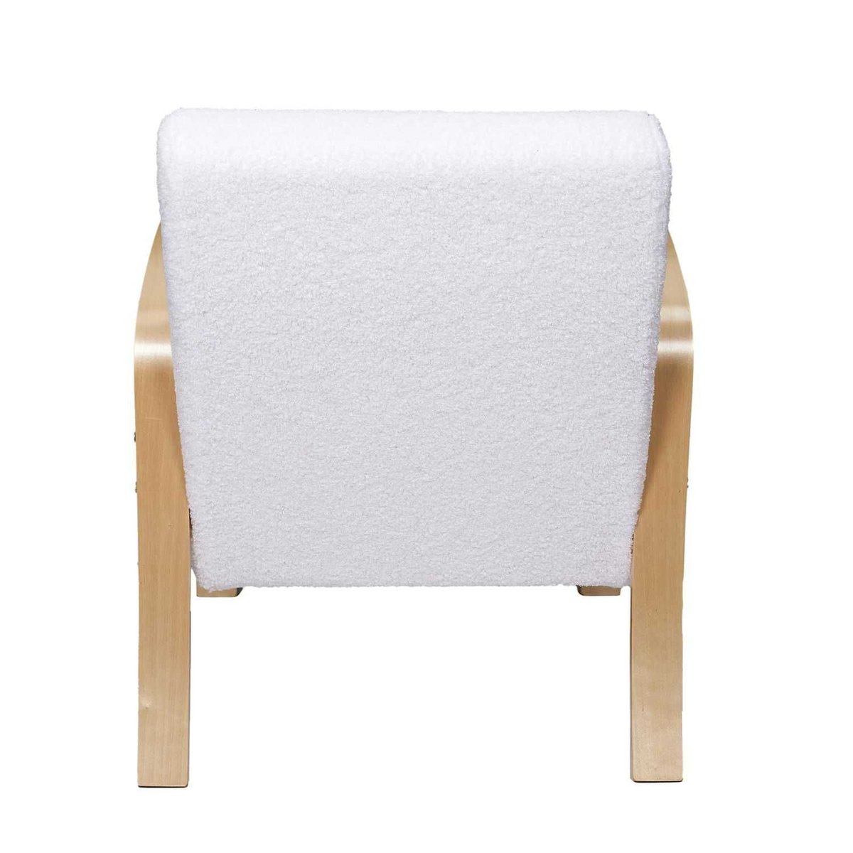 Fauteuil de salon en bouclette HELLA blanc, THE HOME DECO FACTORY