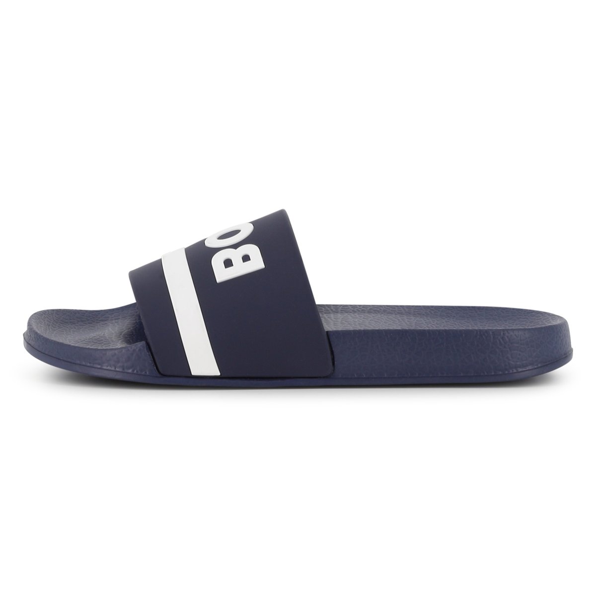 Claquettes siglées bleu cargo, BOSS KIDSWEAR