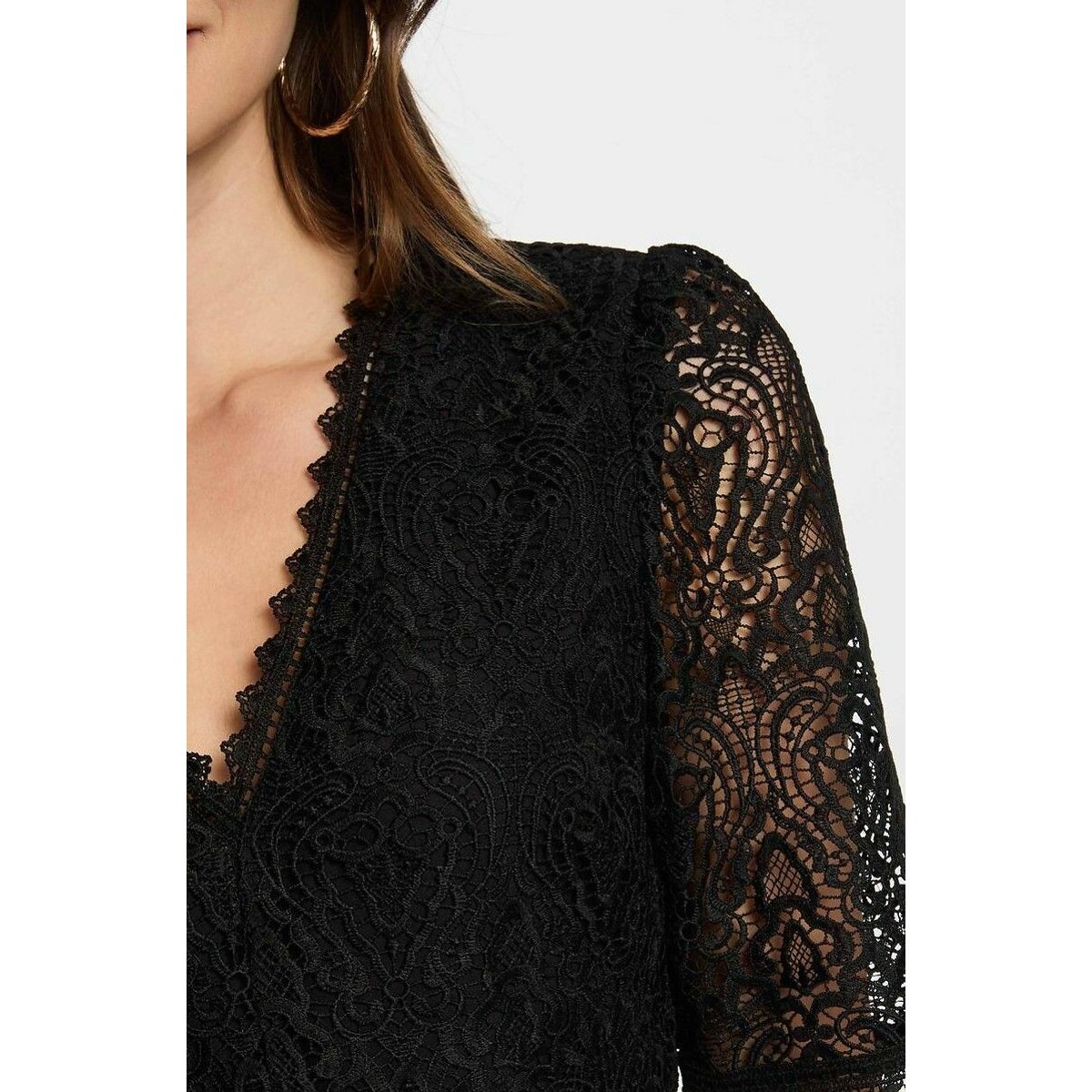 Fitted Lace Mini Dress black, MORGAN