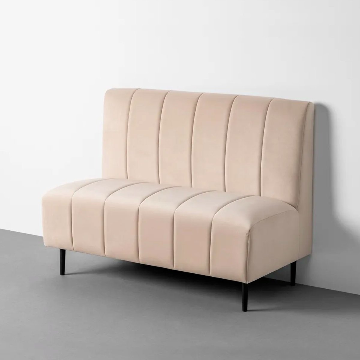 Banc d'hôtellerie velours beige 120x62x90cm beige, WADIGA
