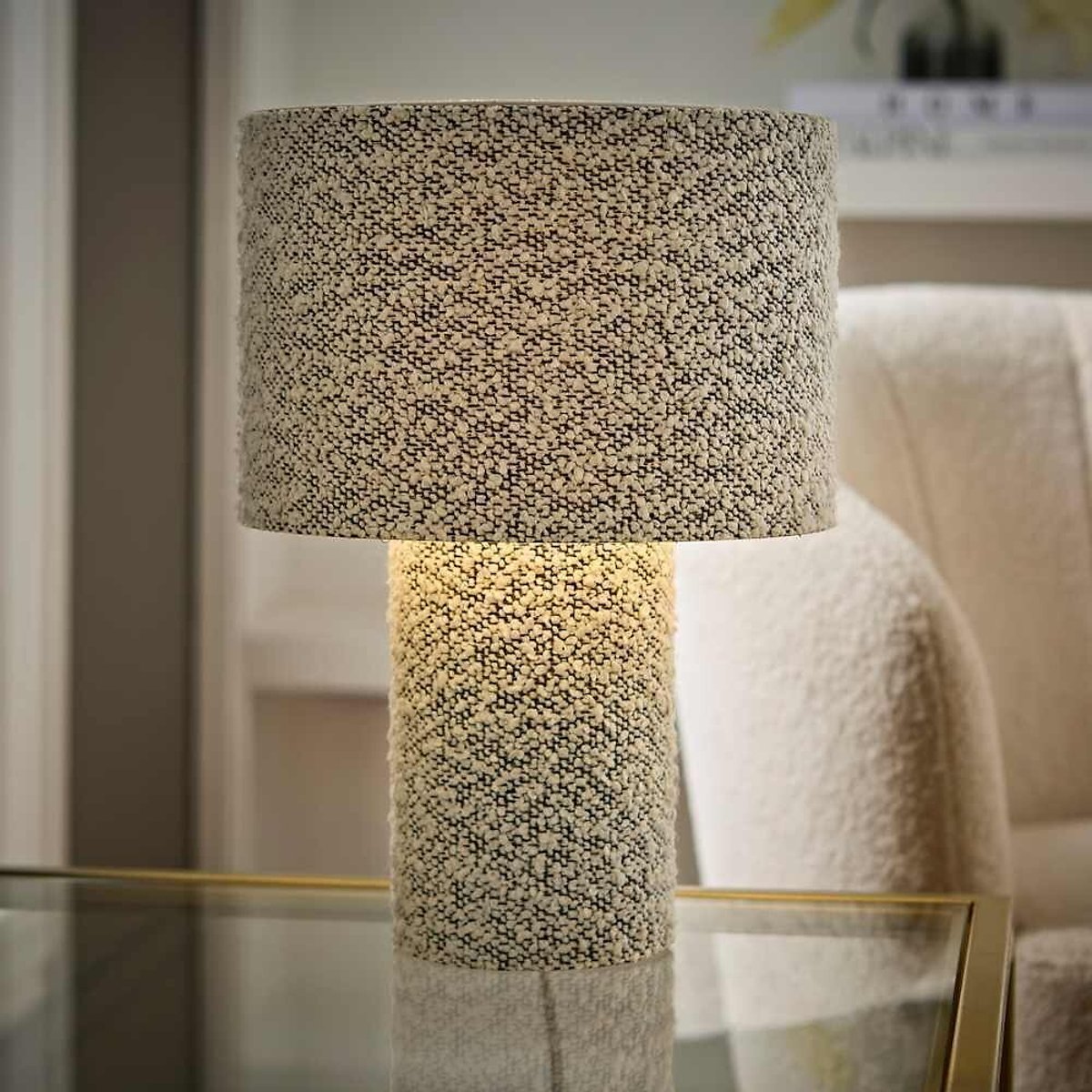 Allie Fleck Boucle Fabric Midi Floor Lamp grey, ÉDITÉ