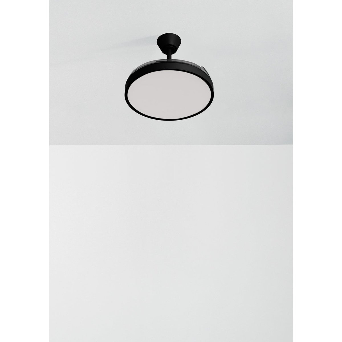 Ventilateur de plafond 40W silencieux avec lumiére et télécommande WIND CLEAR STUDIO noir/noir, CREATE