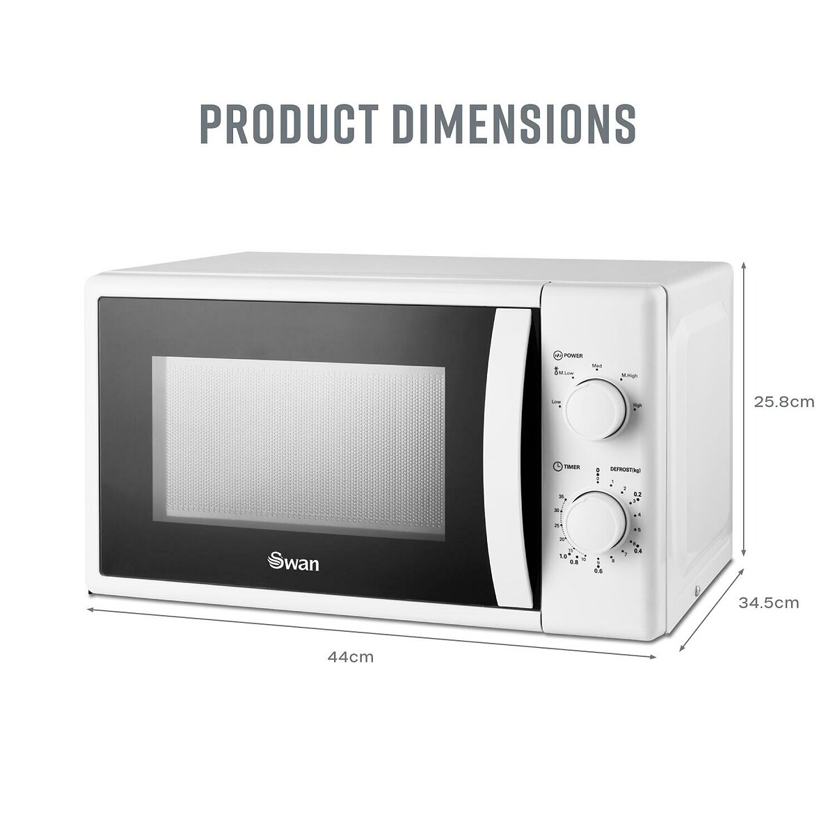 700W Manual Microwave - SM4420 white, SWAN