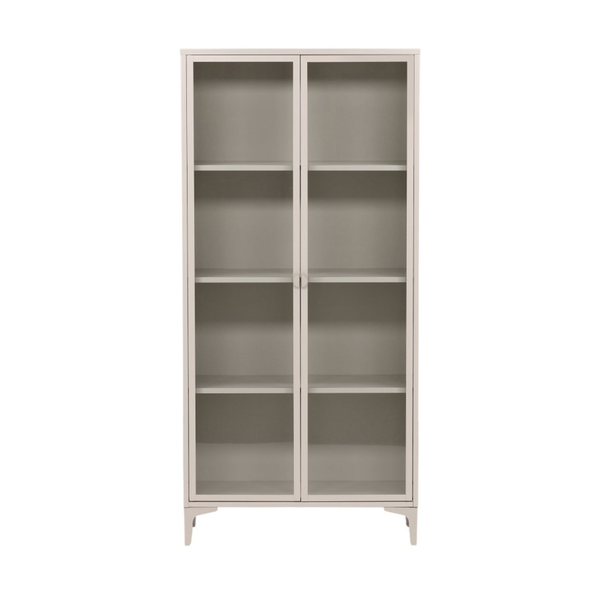 Vaisselier 2 portes en verre et métal H190cm- PIRING beige, VENTURE HOME