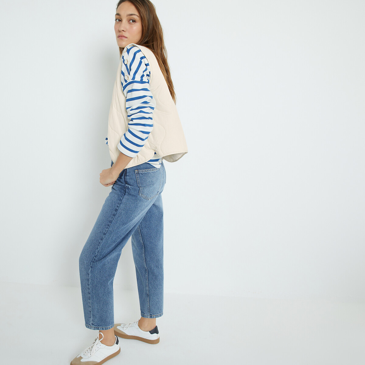 Piumino senza maniche, bottoni a pressione avorio, LA REDOUTE COLLECTIONS