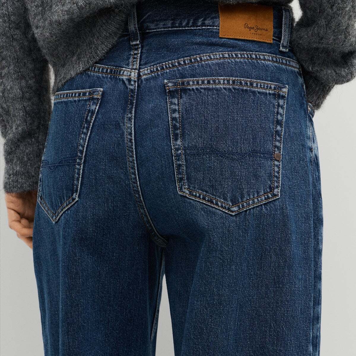 Bow - Jean Coupe Large, Taille Moyenne 11.5oz bleu rigid denim, PEPE JEANS