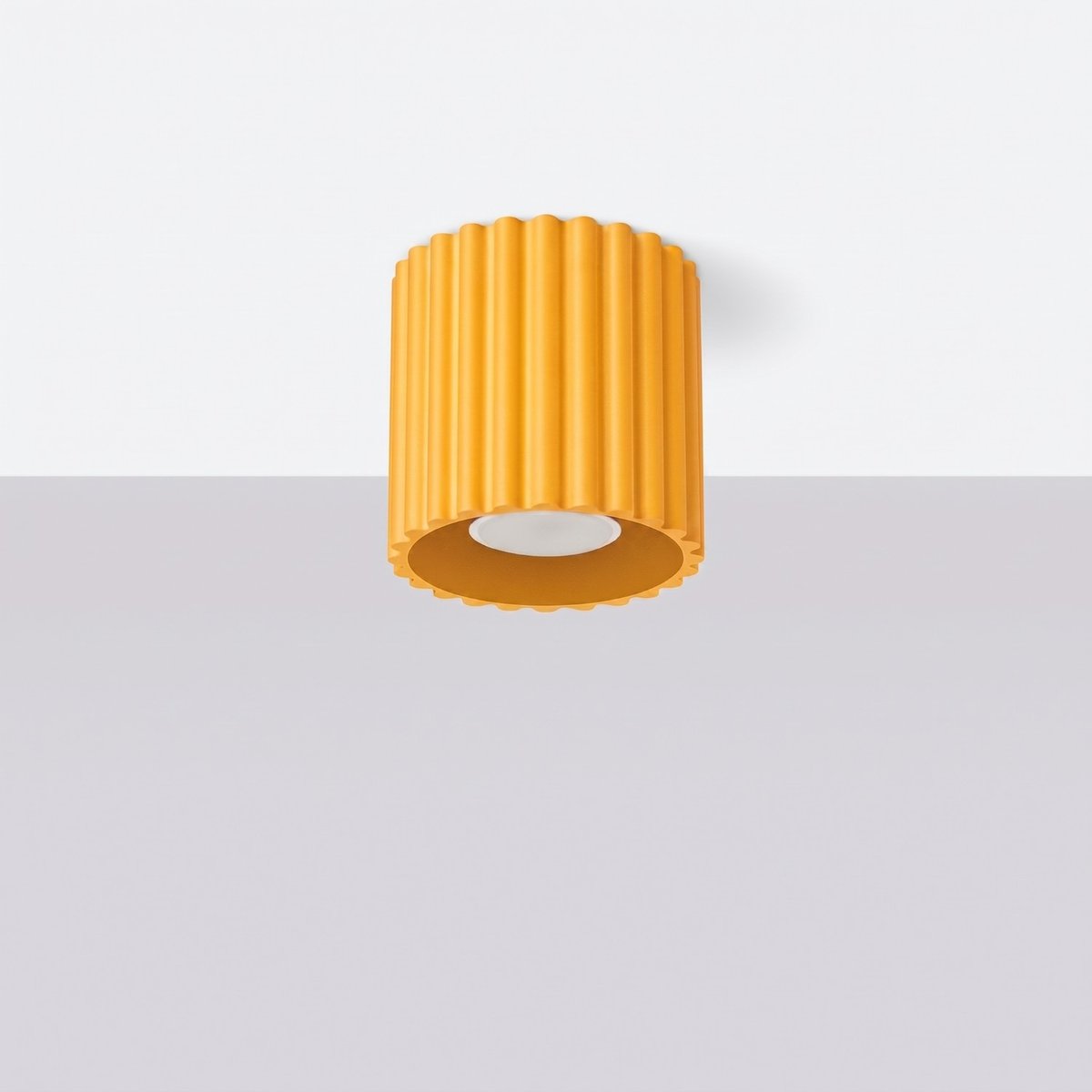 Plafonnier Aluminium Jaune GU10 1 AURA jaune, EDEN