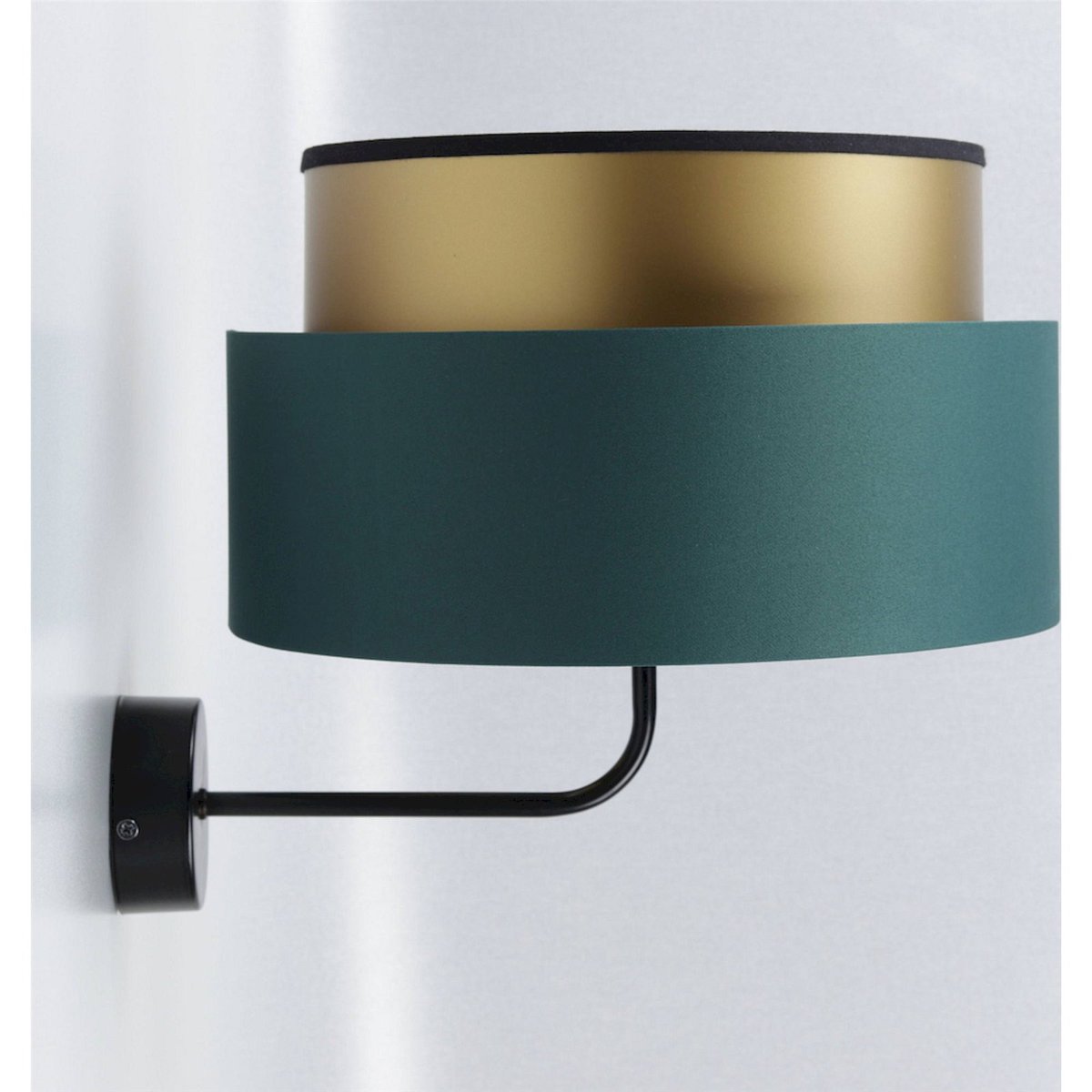 Applique murale ronde, COLLECTION DUO ELEGANT vert bouteille et intérieur doré, BPS KONCEPT