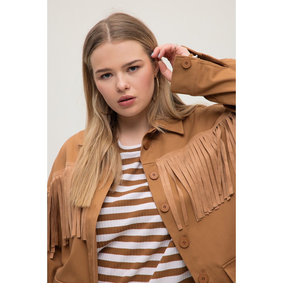 Veste chemisier, oversize, camouflage chameau, STUDIO UNTOLD