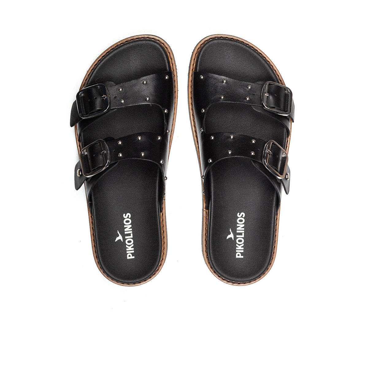 Sandales plates cuir Aitana black, PIKOLINOS