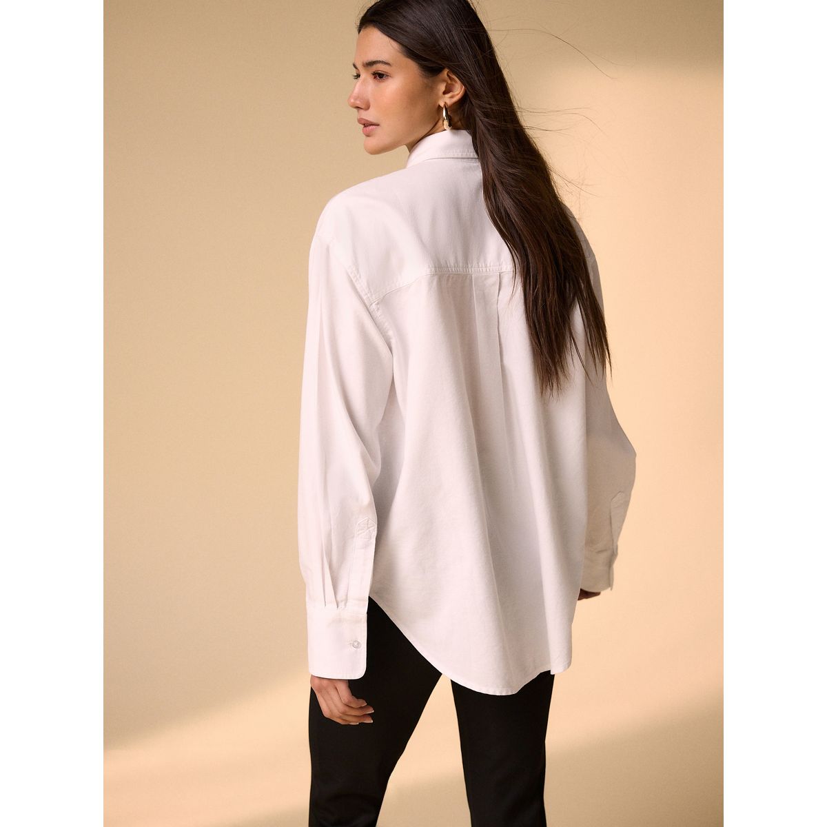 Chemise décontractée manches longues en coton blanc, NEXT