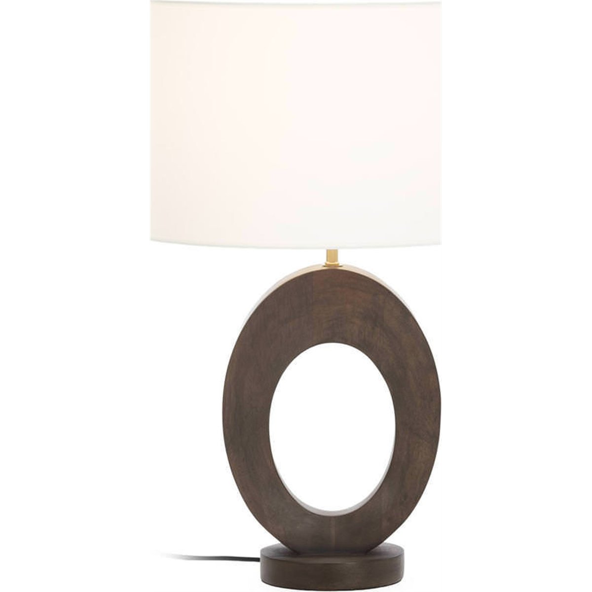 Lampe de table en bois au design ajouré marron foncé et blanc, RECOLLECTION