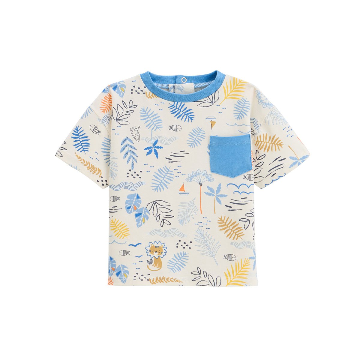 T-shirt enfant Biscarosse bleu, PETIT BEGUIN
