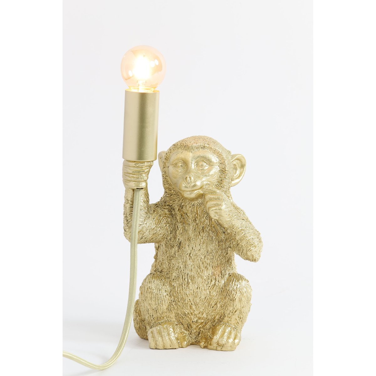 Lampe À Poser Plastique MONKEY or, LIGHT & LIVING 