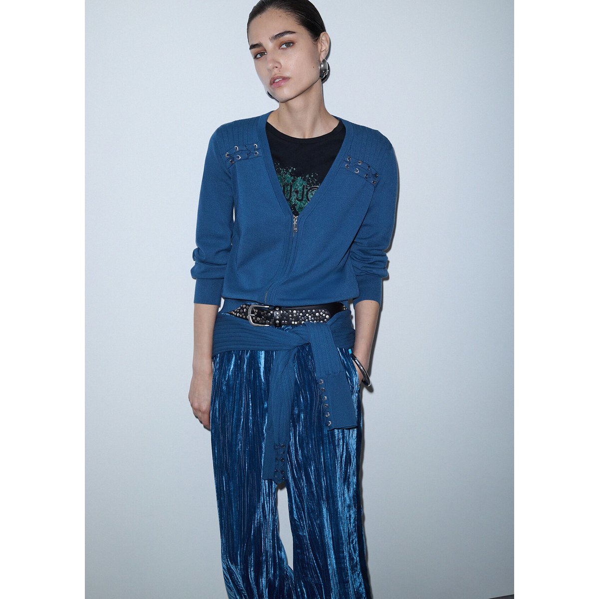 Cardigan avec Lacets bleu, LIU JO