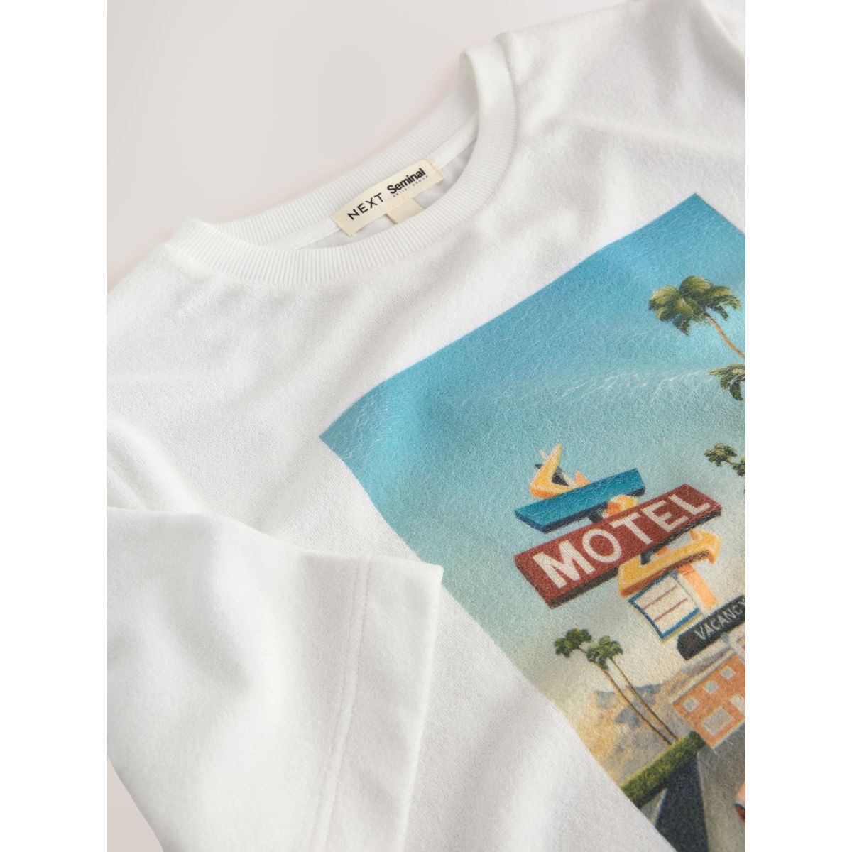 T-shirt à motif voiture d’été en tissu éponge blanc, NEXT