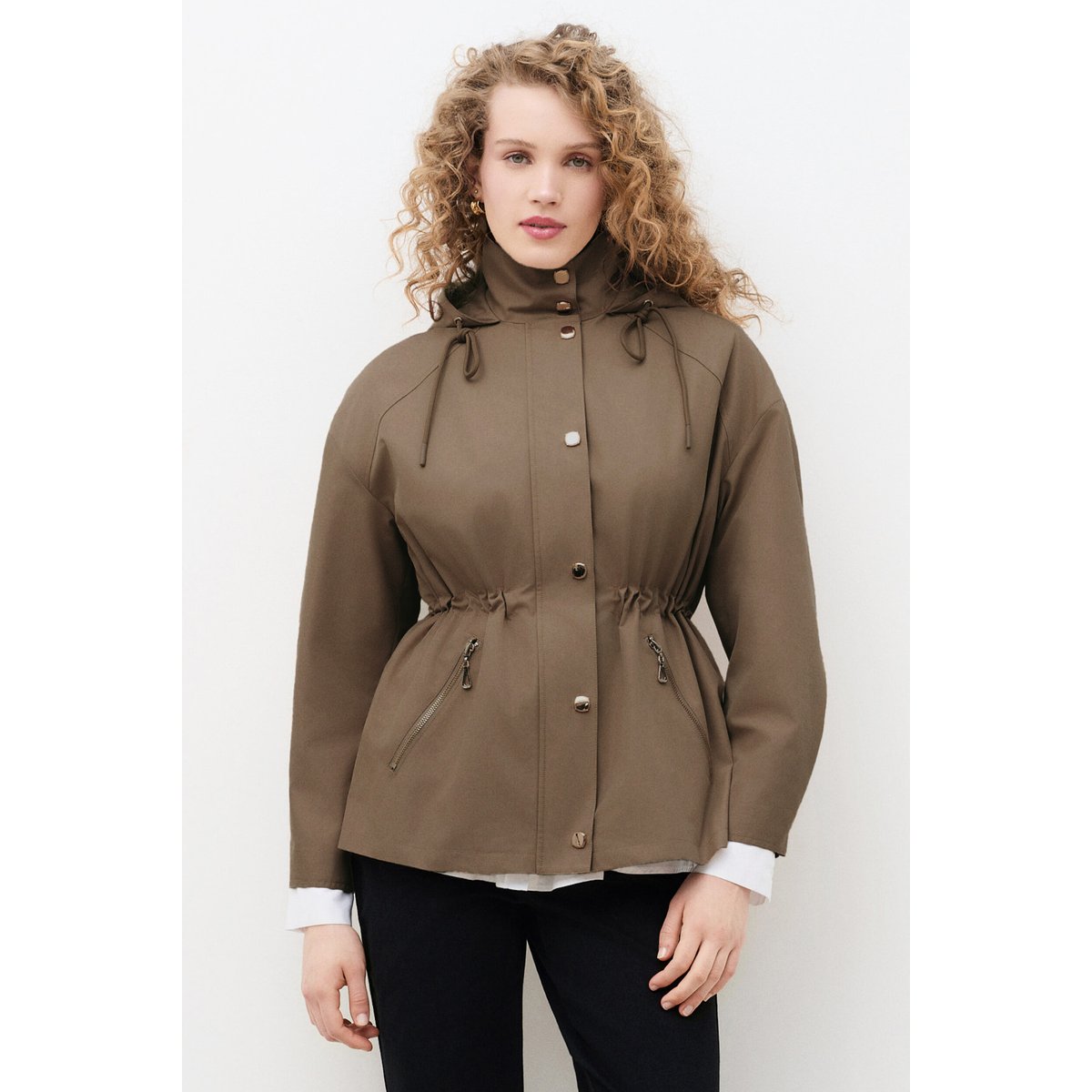 Manteau droit déperlant GMIA marron foncé, CAROLL