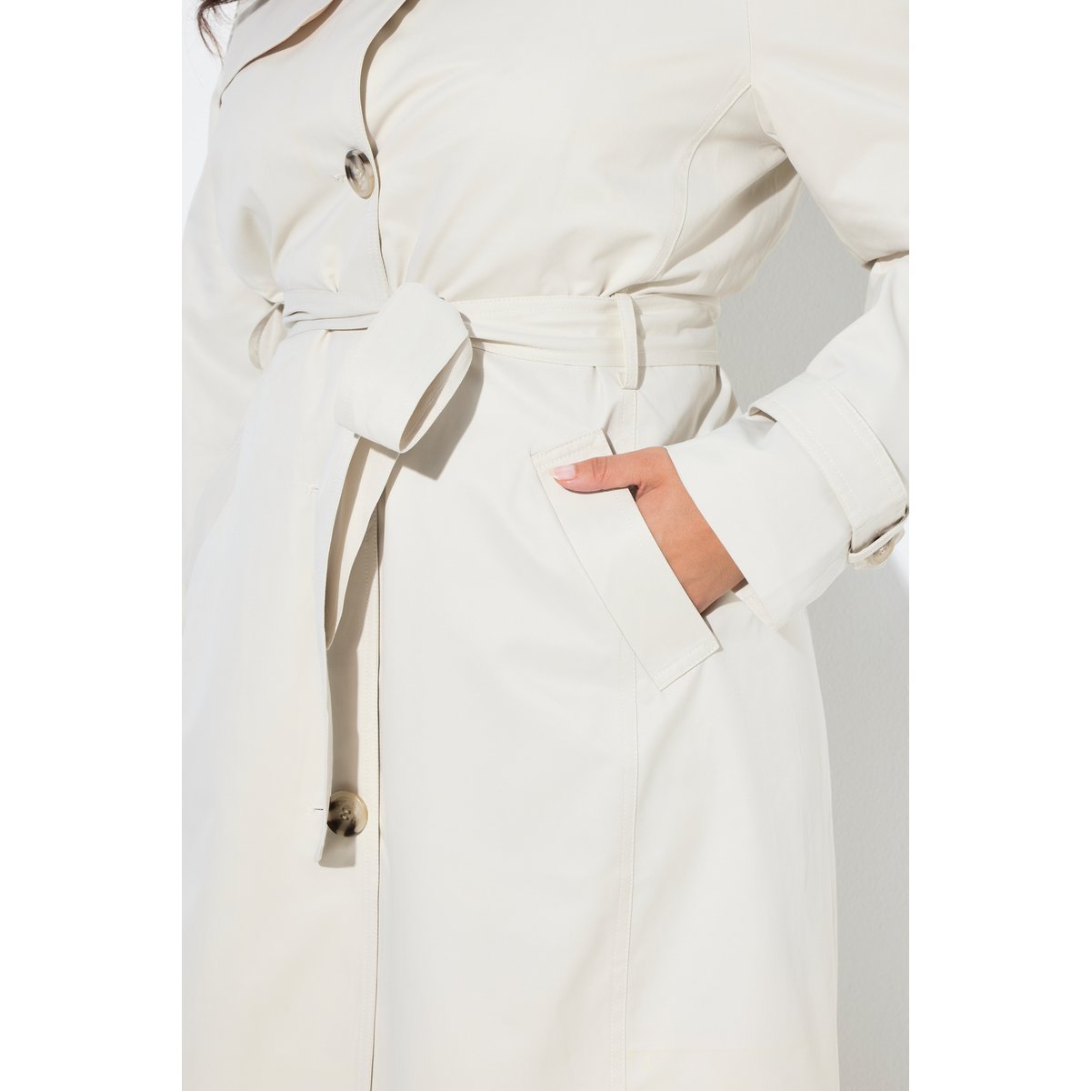 Trench-coat en tissu micropeach beige, ULLA POPKEN