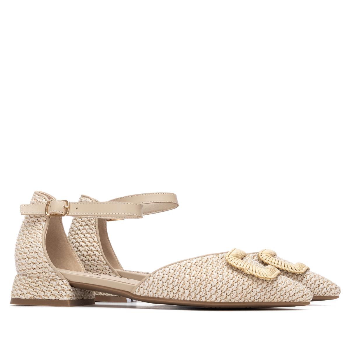Chaussure Talon Décontractée Boucle beige, CARMELA