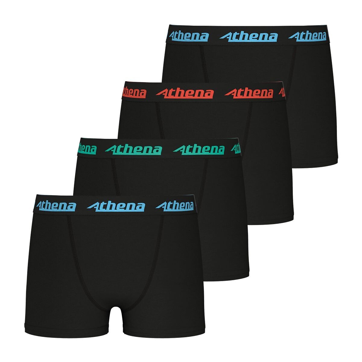 Lot de 4 boxers noir + noir + noir + noir, ATHENA