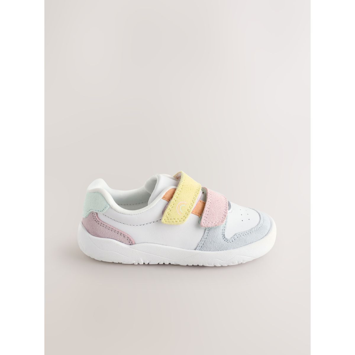 Baskets en cuir à scratch effet pieds nus pastel multicolore, NEXT