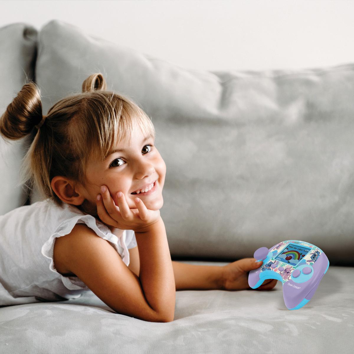 Power Console® Stitch console de jeux éducative bilingue (FR-EN)s rose, LEXIBOOK