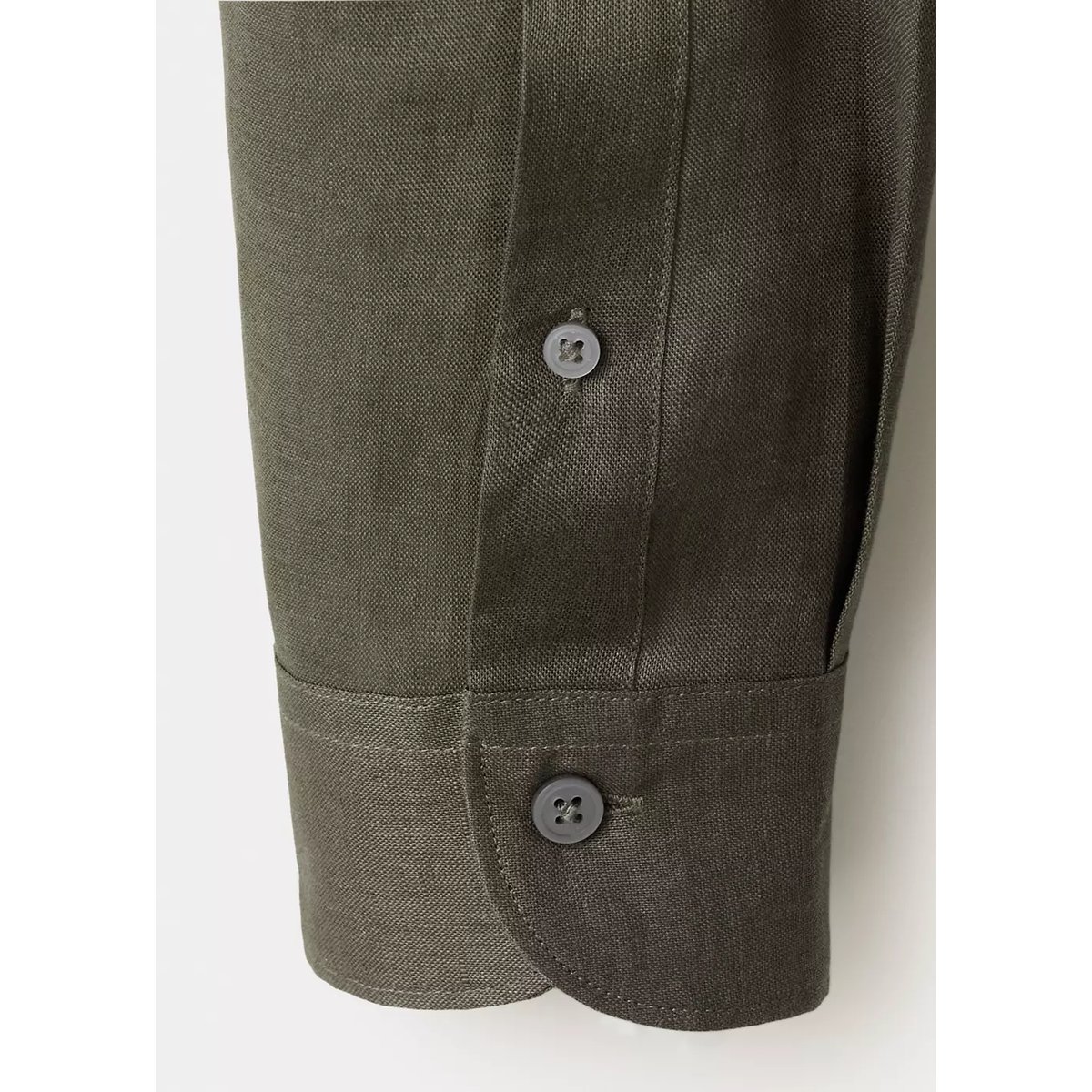 Chemise regular fit 100 % lin vert moyen, MANGO MAN