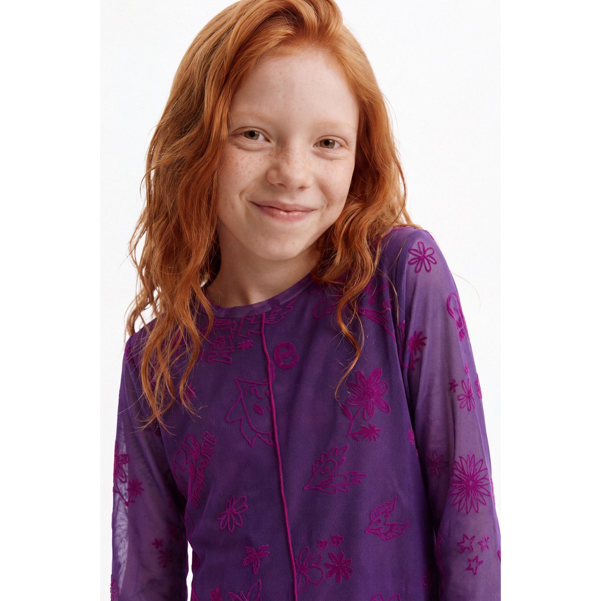 Robe à manches longues rouge, DESIGUAL