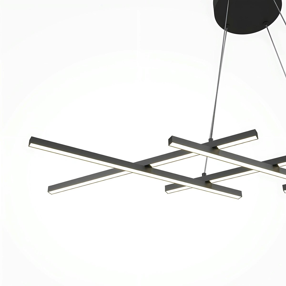 Lustre moderne à LED en métal SALEM noir, PIER IMPORT