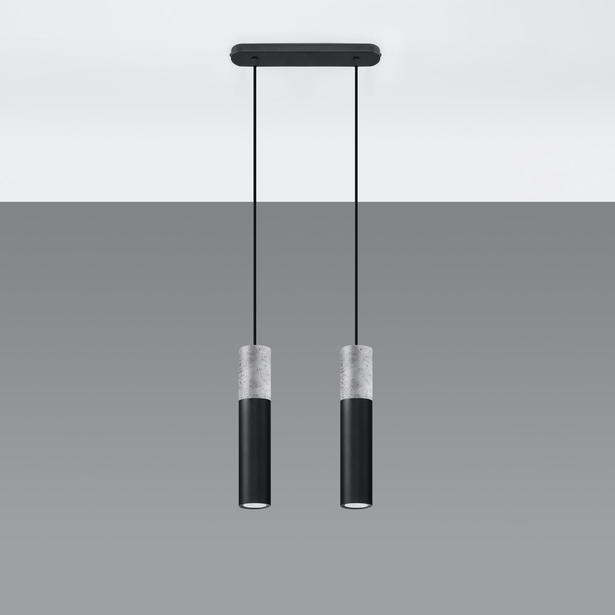 Suspension Acier Gris/Noir GU10 2 Borigio gris, EDEN
