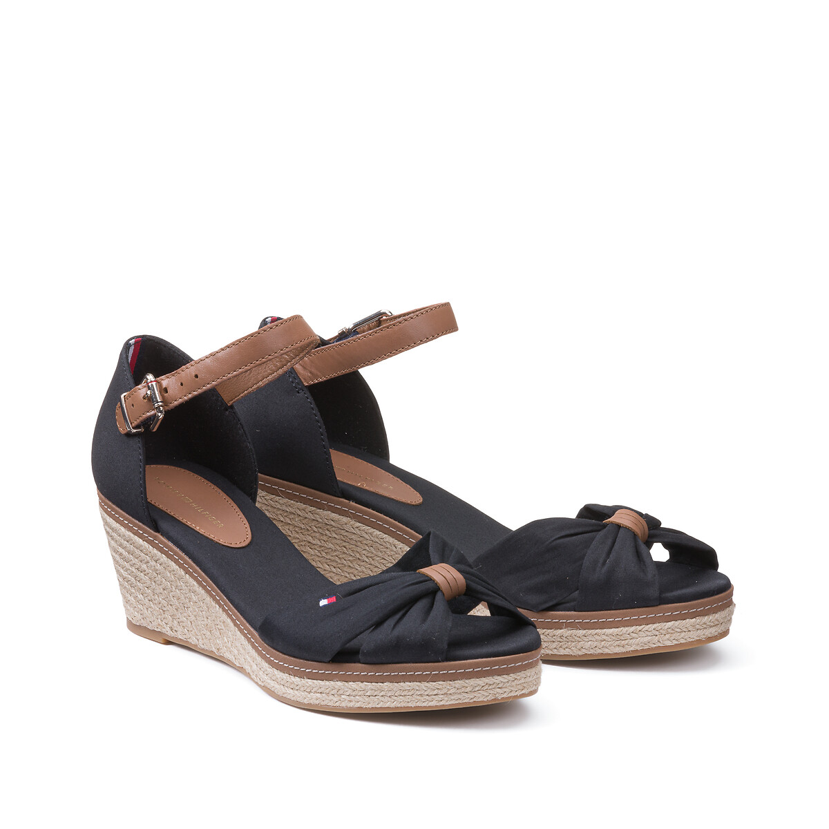 Iconic elba sling sandals in leather with wedge heel Tommy Hilfiger La Redoute