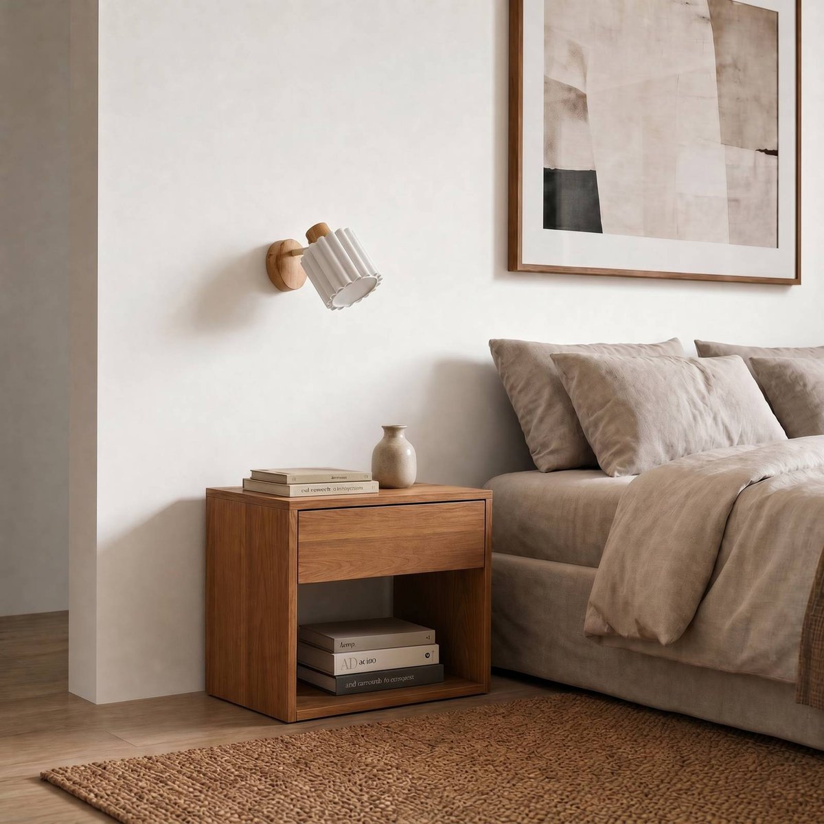 Applique en bois moderne, Shiloh bois clair, beige, LINDBY